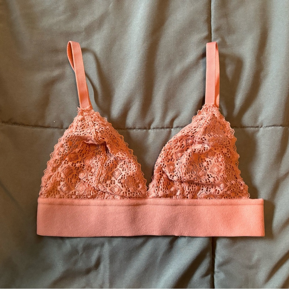 Lively Pink Lace Triangle Bralette